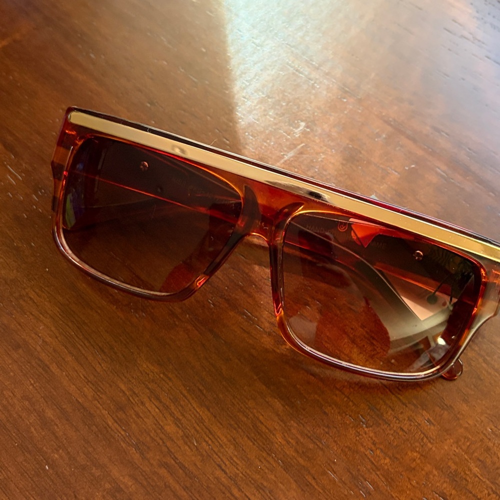 New KISS Oversized Square Flat Top Hip Hop Sunglasses Tortoiseshell Amber Gold